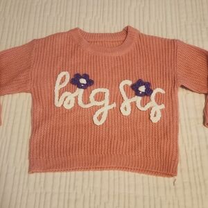 Big Sis Acrylic sweater 12-18 months